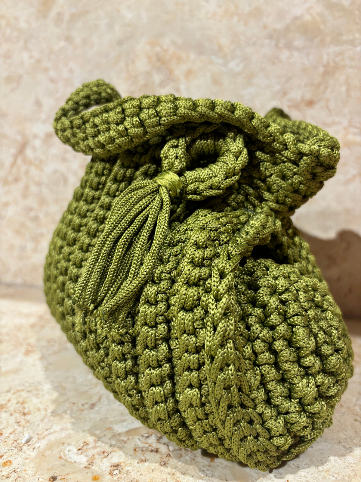 Moroccan Hand Crochet Clutch - Army Green