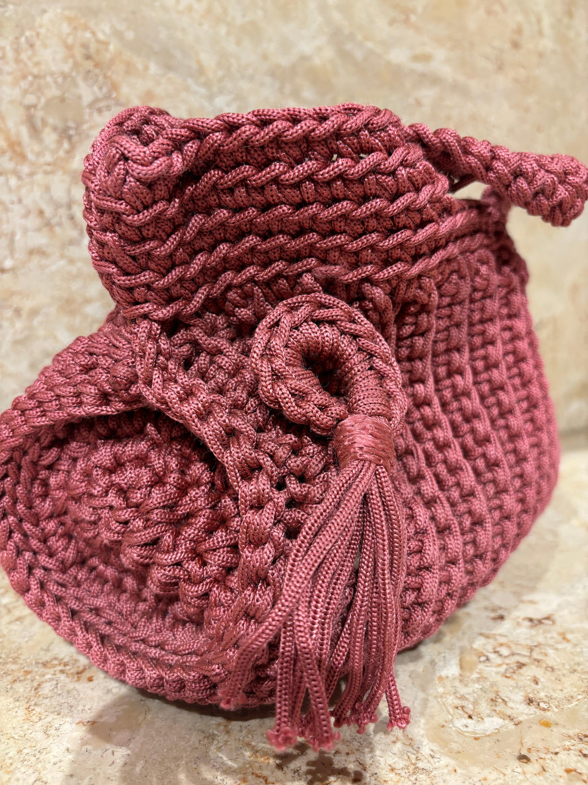 Moroccan Hand Crochet Clutch - Rose Pink