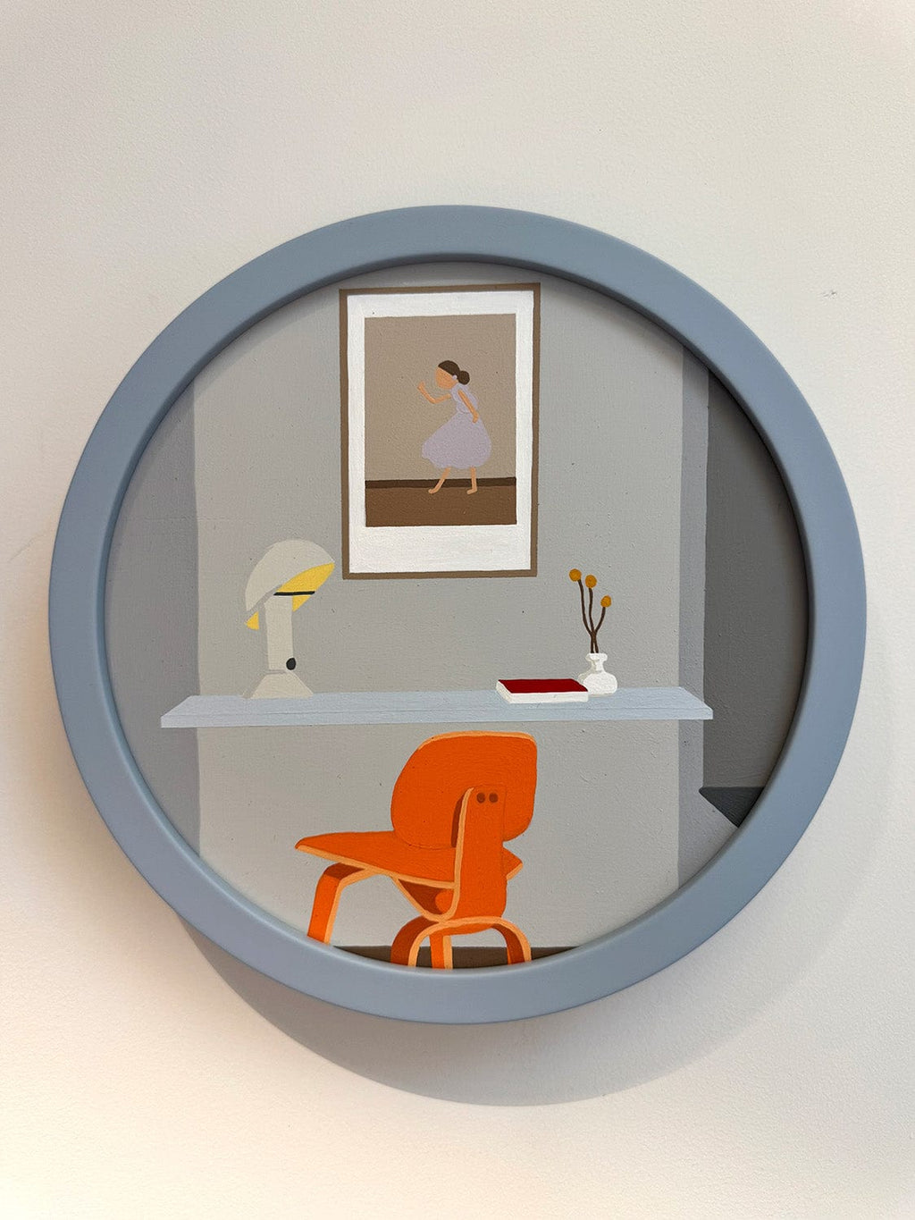 Blue Desk Orange Chair - Original Artwork