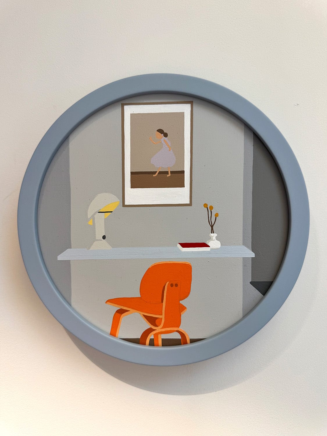 Blue Desk Orange Chair - Original Artwork