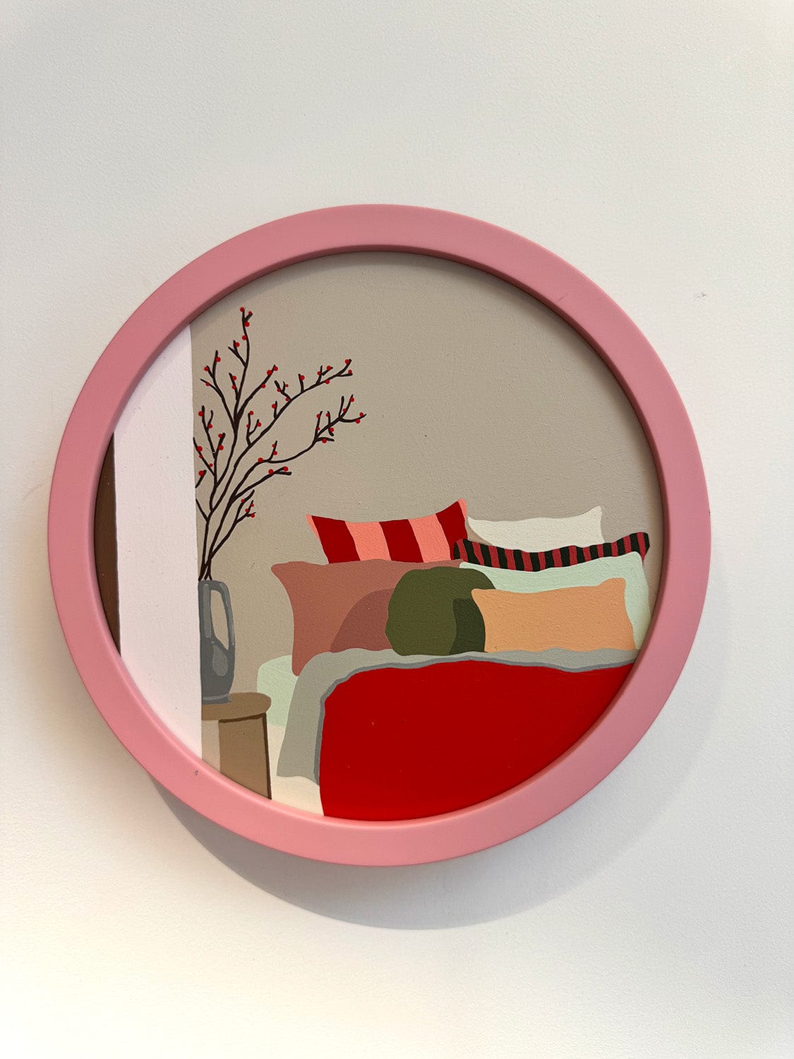 Red Blanket Grey Vase - Original Artwork