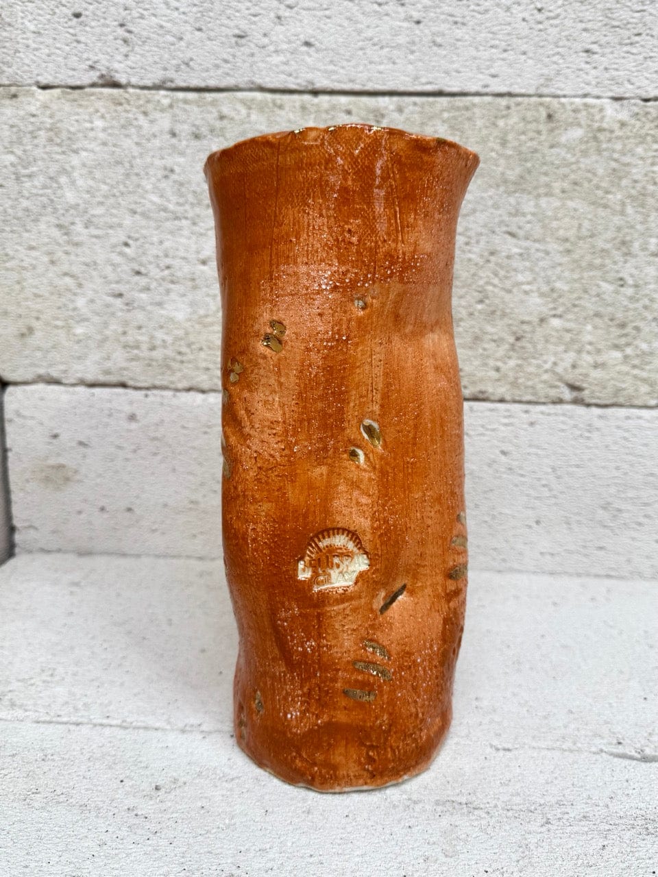 Skinny Crush Vase - 'Gold Copper'