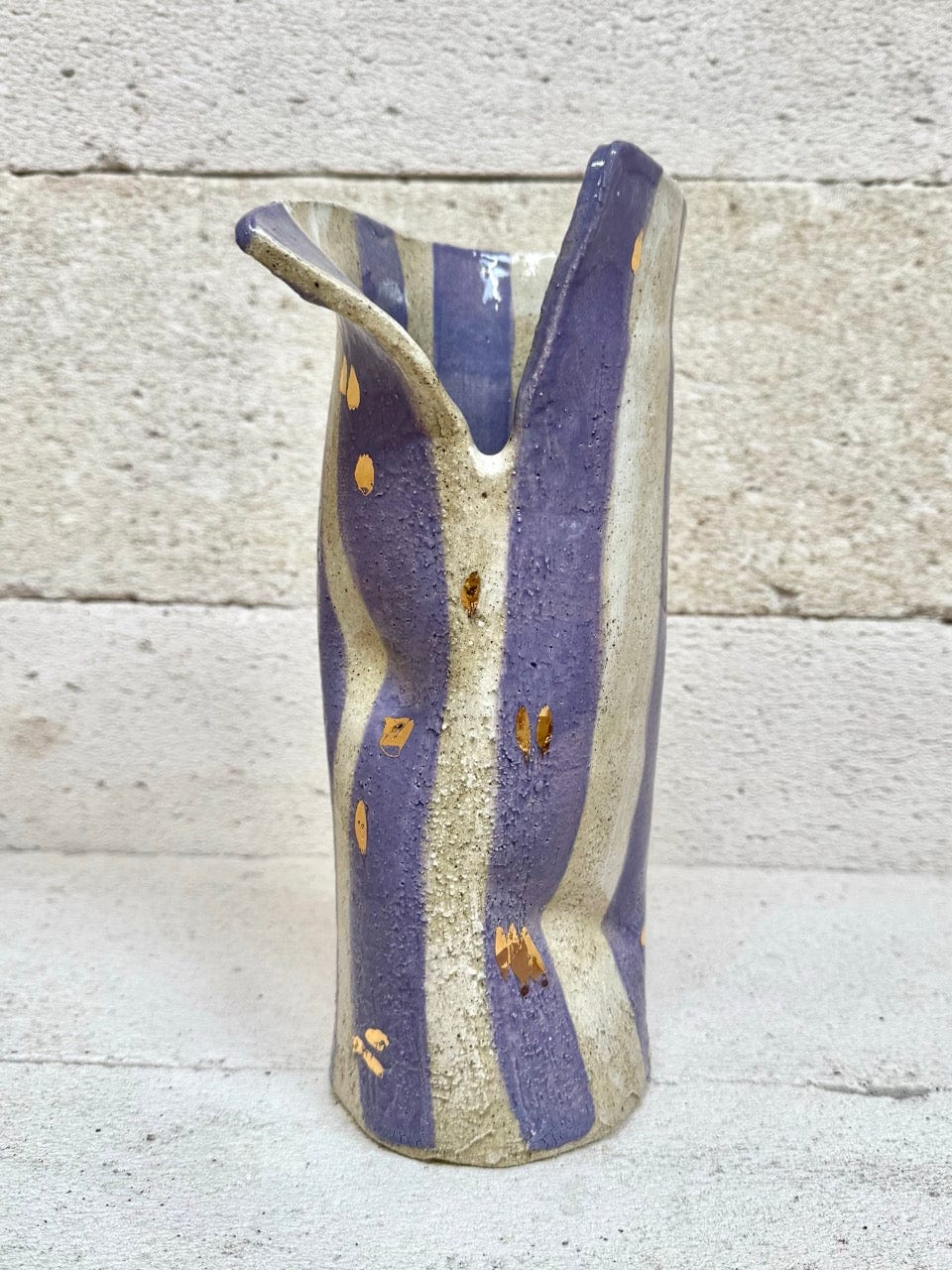 Skinny Crush Vase - 'Gold Lavender Stripe'