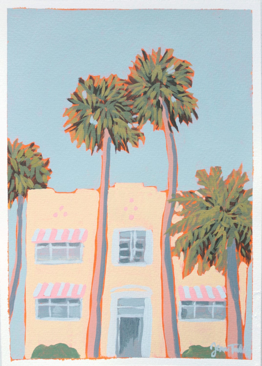 Palms And Stripes - Original Artwork