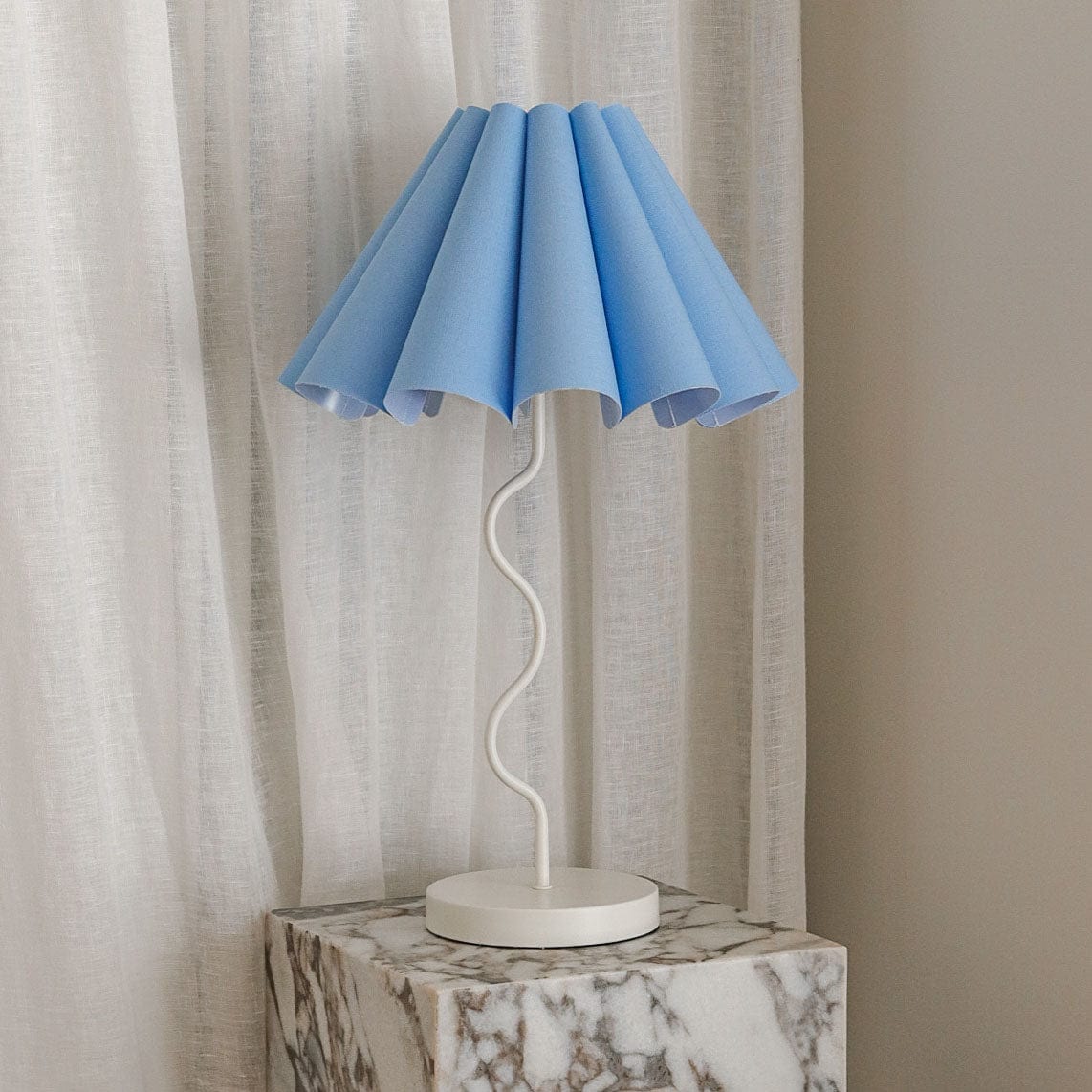 Cora Table Lamp - Blue/White