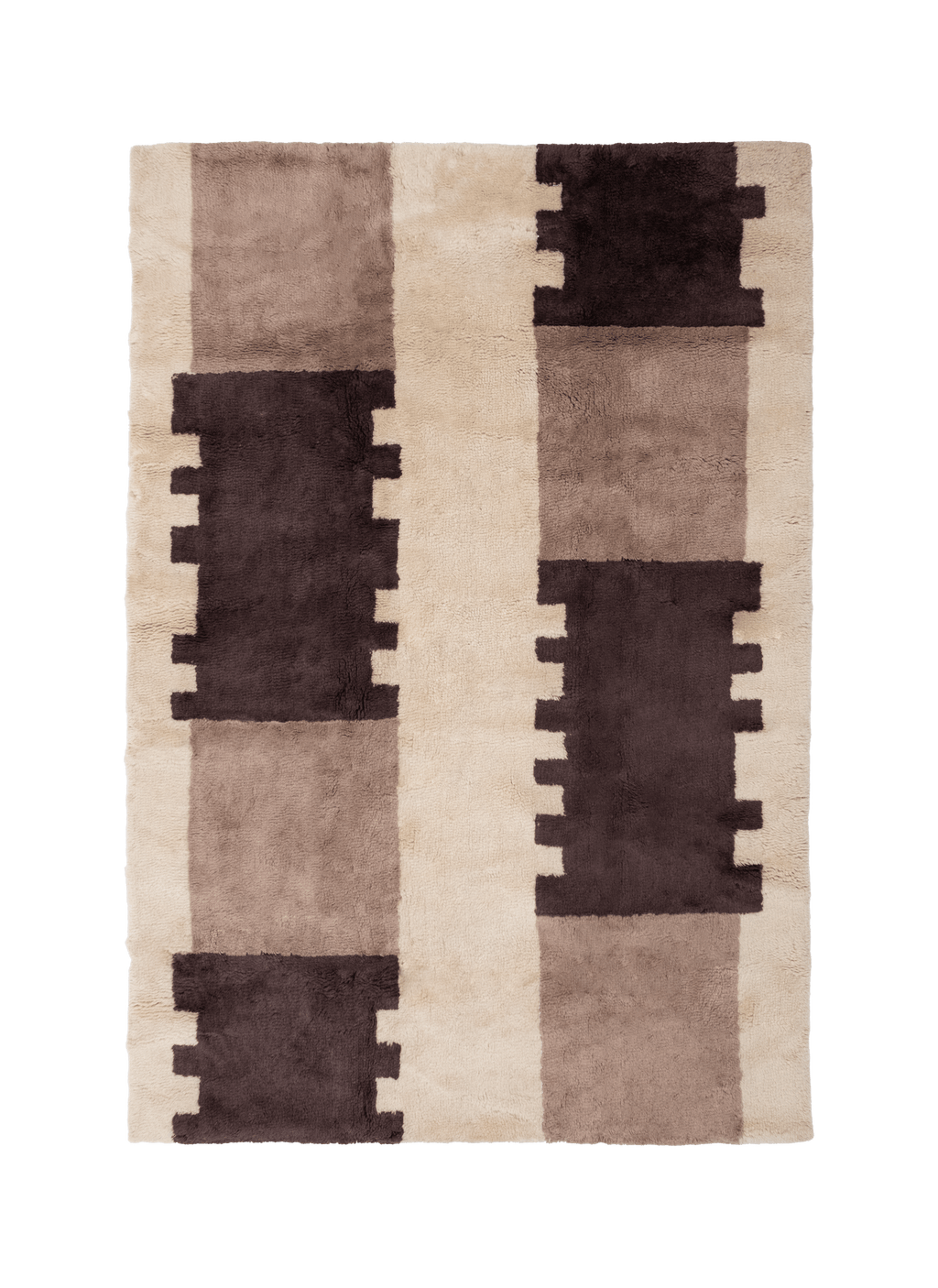 Quoin Brown Washable Wool Fine Cut Pile Rug