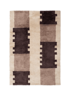 Quoin Brown Washable Wool Fine Cut Pile Rug