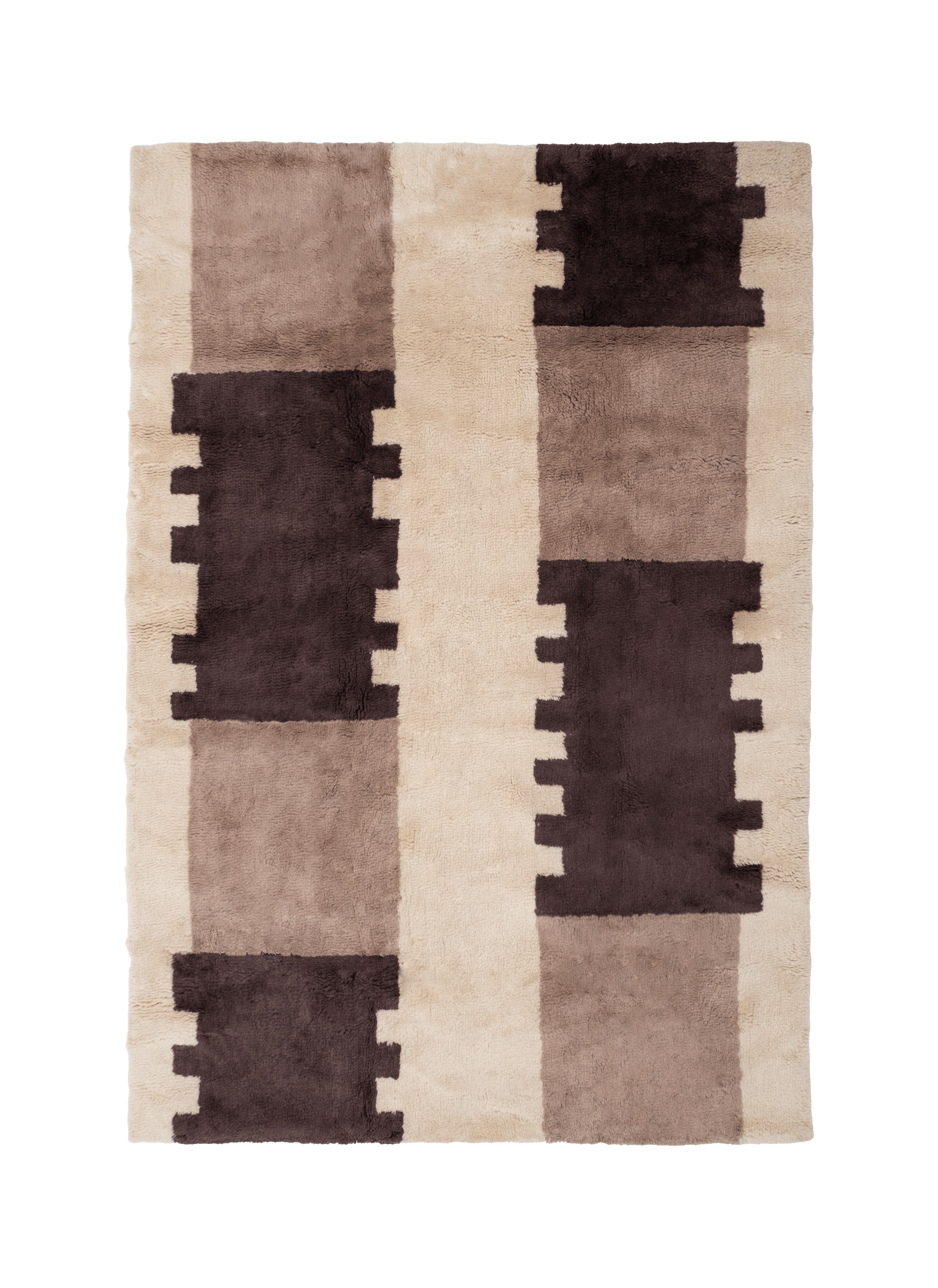 Quoin Brown Washable Wool Fine Cut Pile Rug