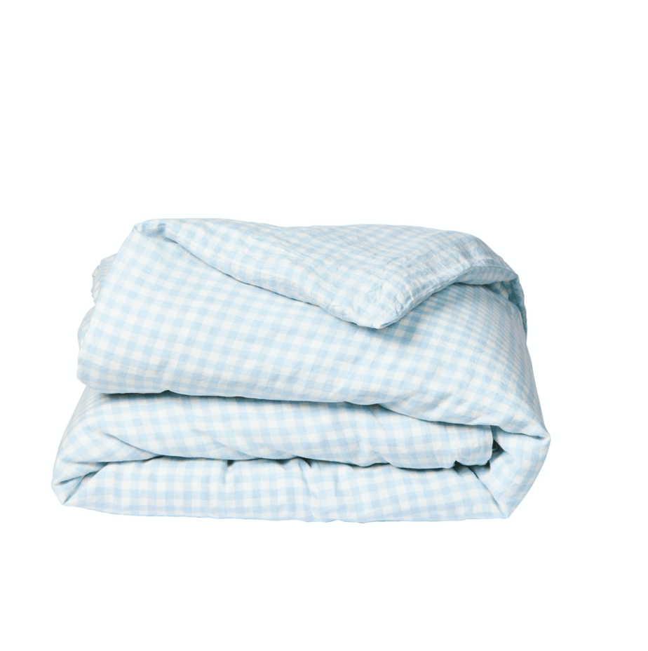 Blue Gingham – Linen Duvet Cover