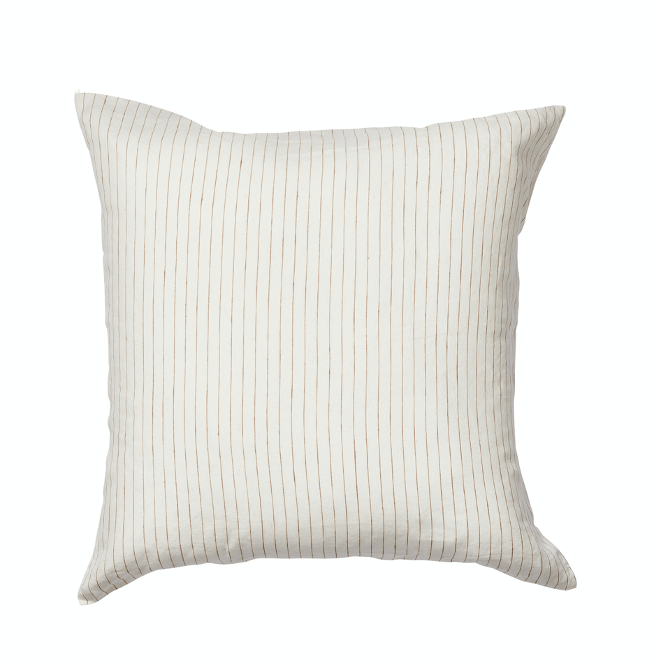 Ginger Pinstripe – Linen Euro Pillowcase Set