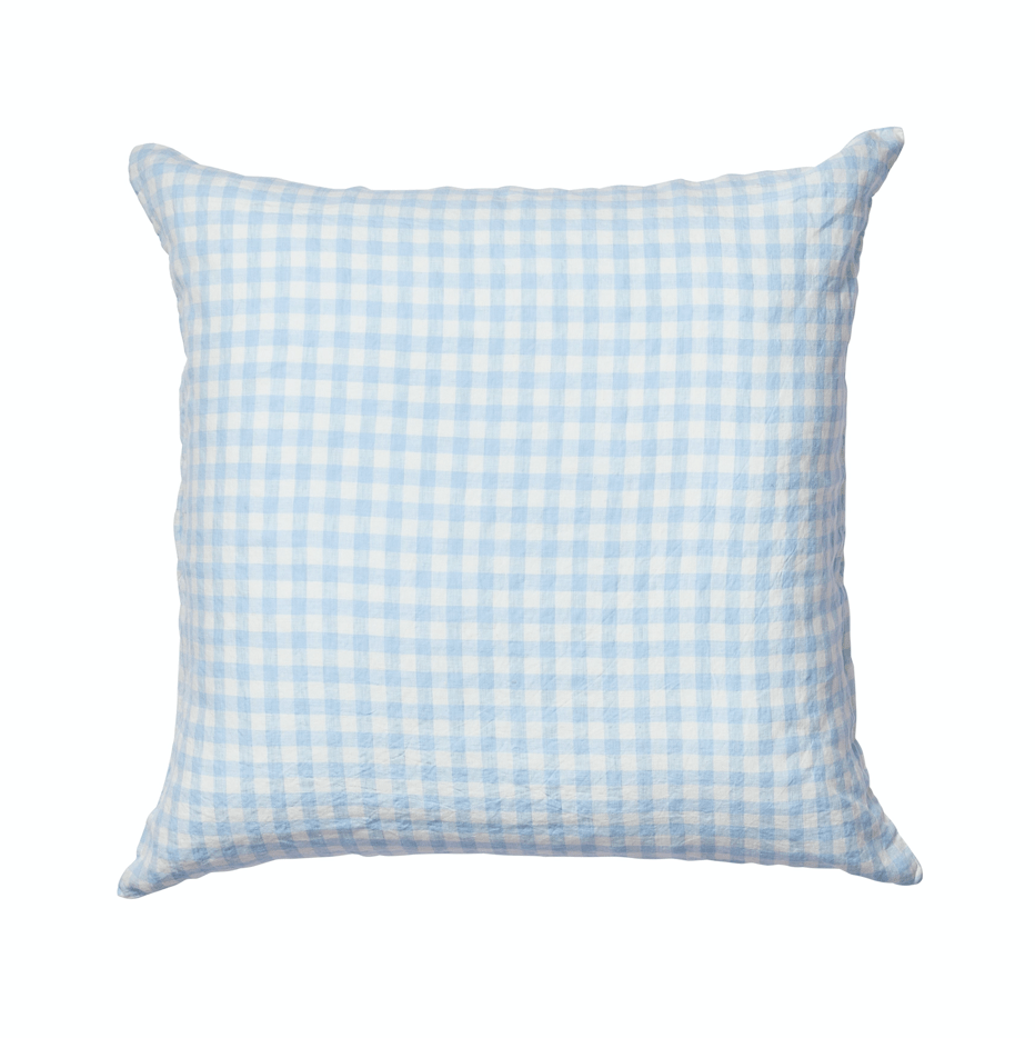 Blue Gingham – Linen Euro Pillowcase Set