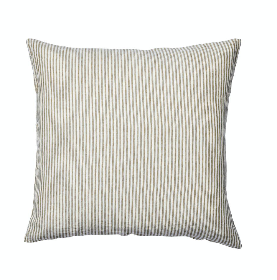 Olive Stripe – Linen Euro Pillowcase Set
