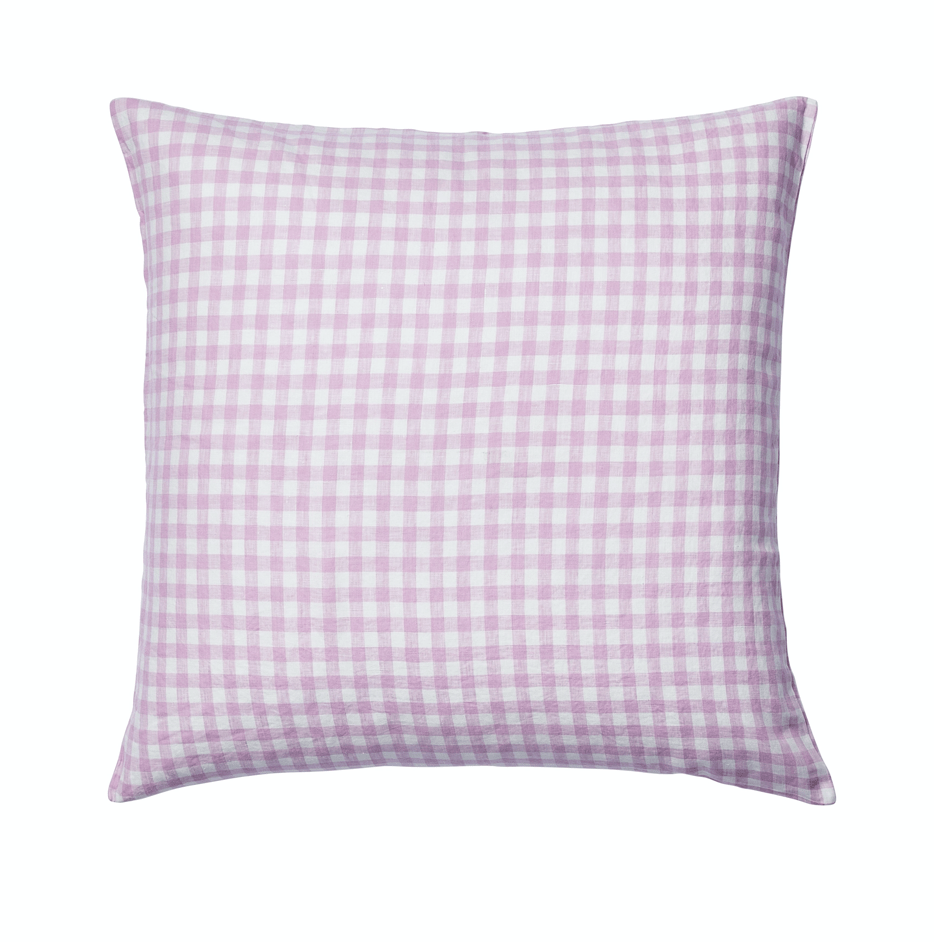 Lilac Gingham – Linen Euro Pillowcase Set