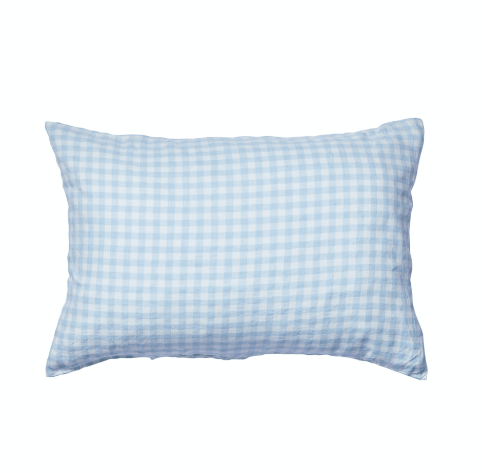 Blue Gingham – Linen Pillowcase Set