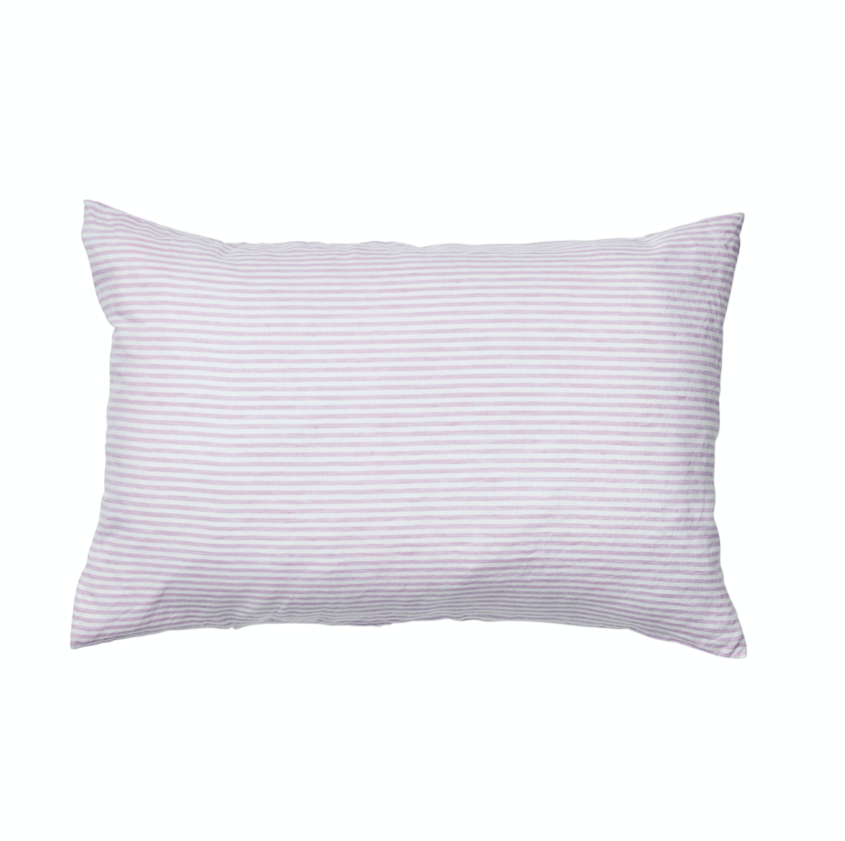 Pink Stripes – Linen Pillowcase Set