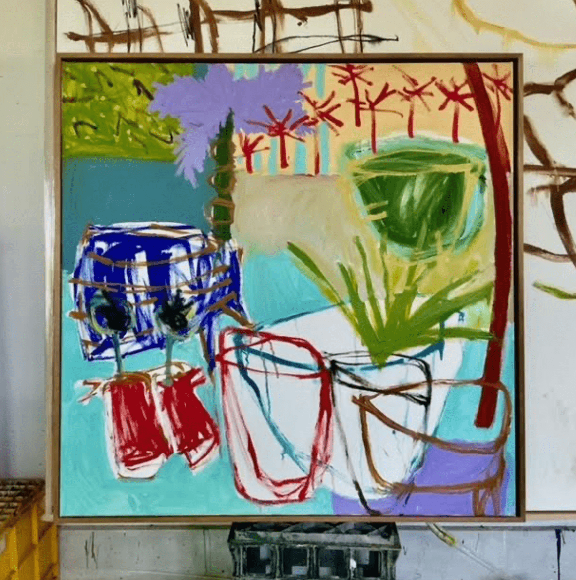 Still Life With Purple Palm - Original Art