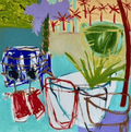 Still Life With Purple Palm - Original Art-Original Art-Margie Delahunty Spencer-Greenhouse Interiors Pty Ltd