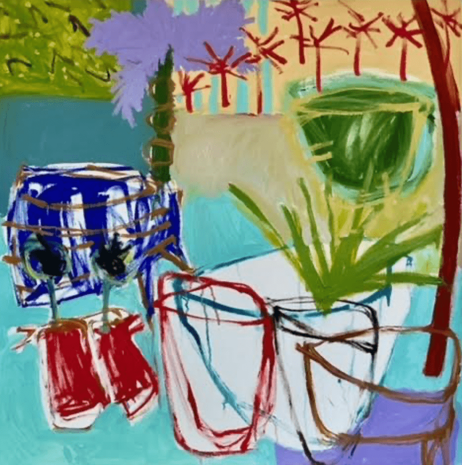 Still Life With Purple Palm - Original Art