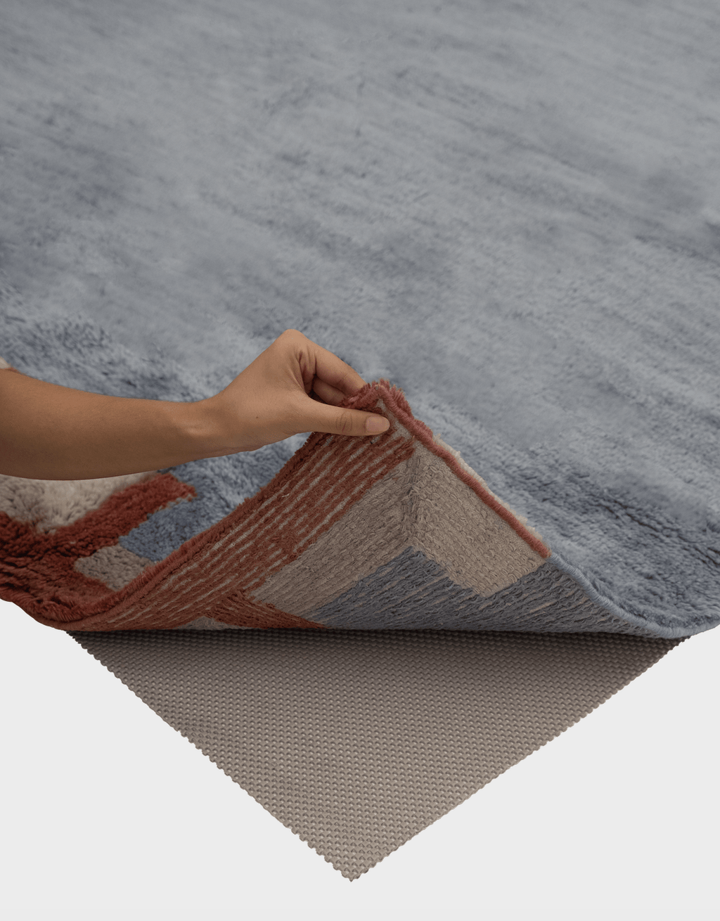 Stillwater Silver Blue Washable Wool Fine Cut Pile Rug