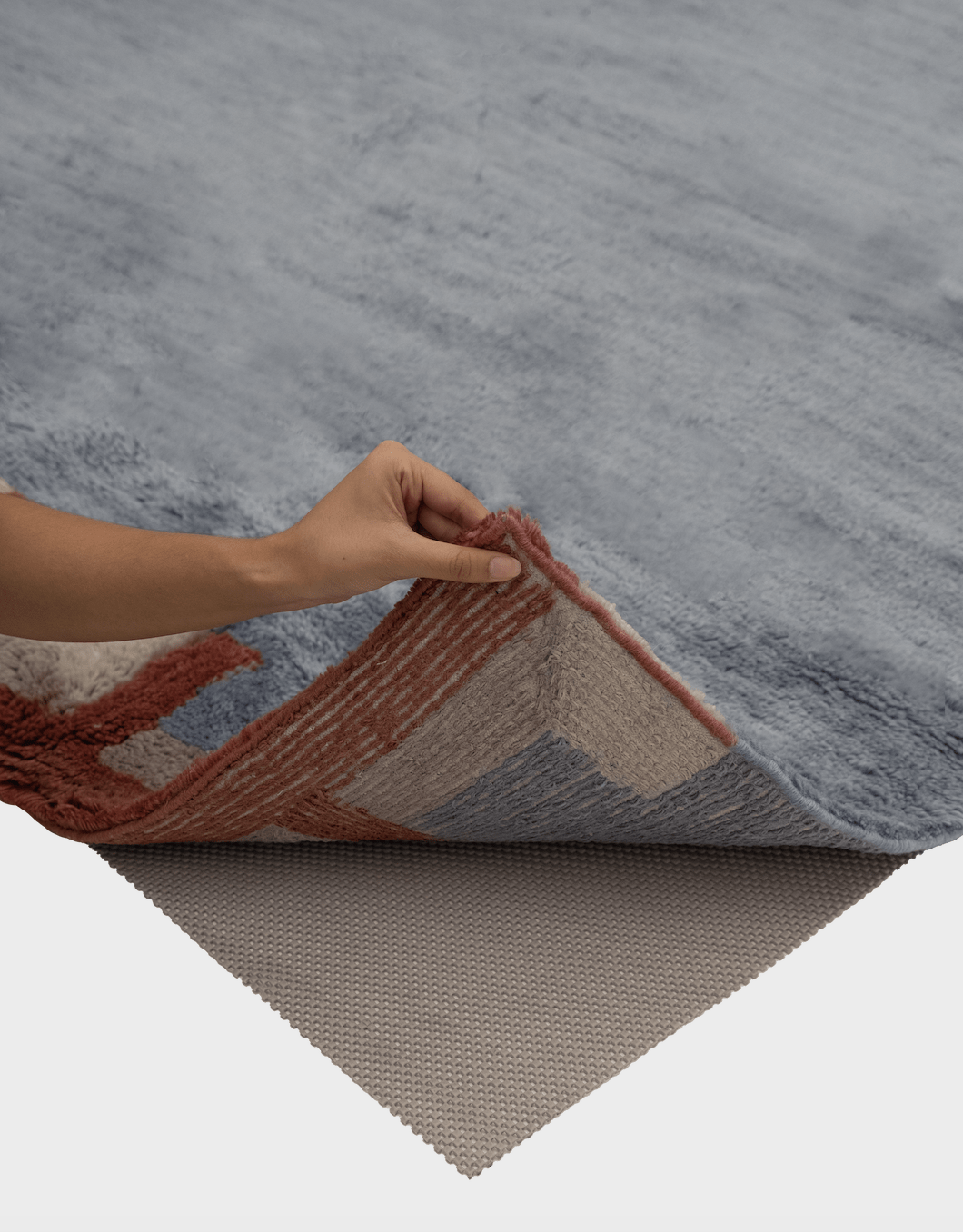 Stillwater Silver Blue Washable Wool Fine Cut Pile Rug