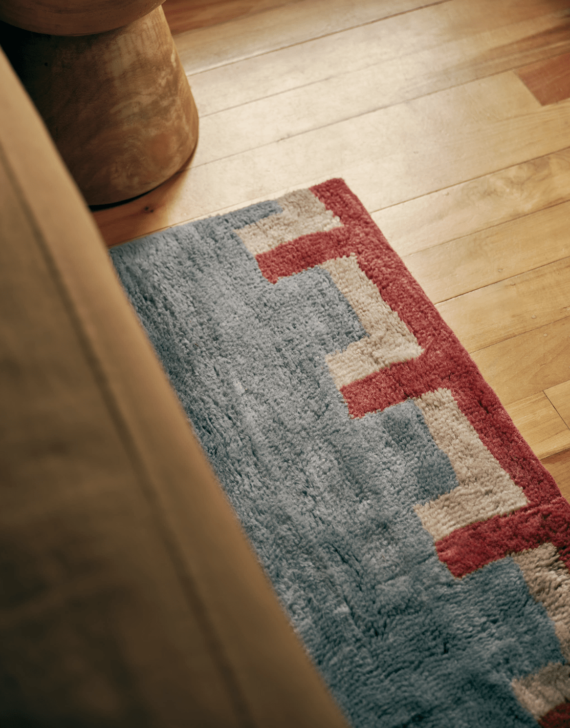 Stillwater Silver Blue Washable Wool Fine Cut Pile Rug