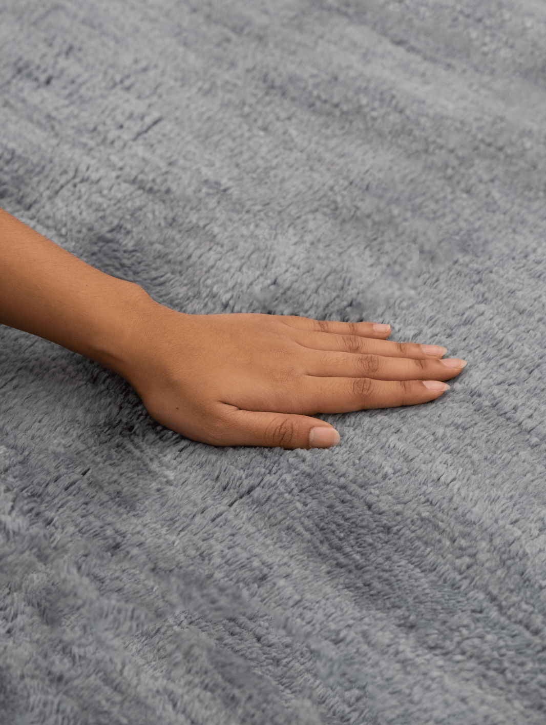 Stillwater Silver Blue Washable Wool Fine Cut Pile Rug