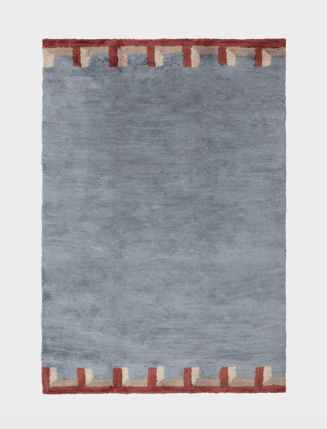 Stillwater Silver Blue Washable Wool Fine Cut Pile Rug