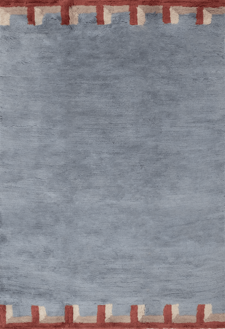 Stillwater Silver Blue Washable Wool Fine Cut Pile Rug