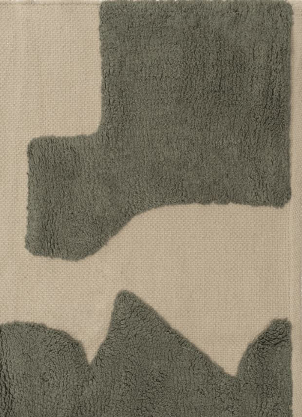 Tarkine Green Washable Organic Cotton Cut Pile Rug