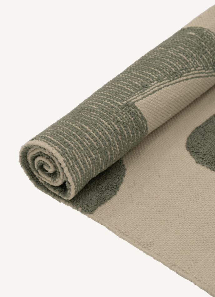 Tarkine Green Washable Organic Cotton Cut Pile Rug
