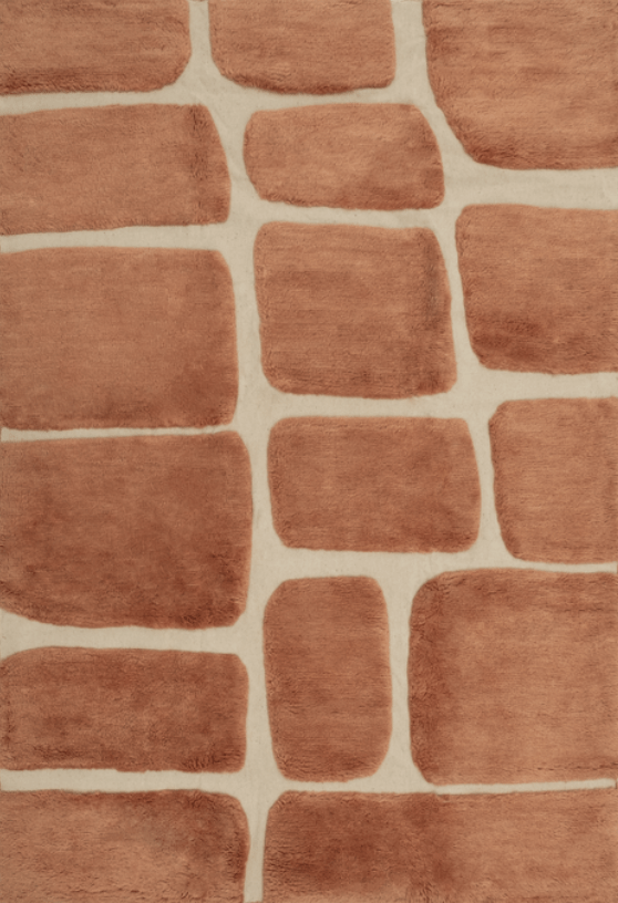 Ember Rust Washable Wool Fine Cut Pile Rug