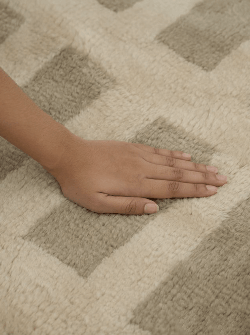 Tasman Neutral Washable Wool Fine Cut Pile Rug