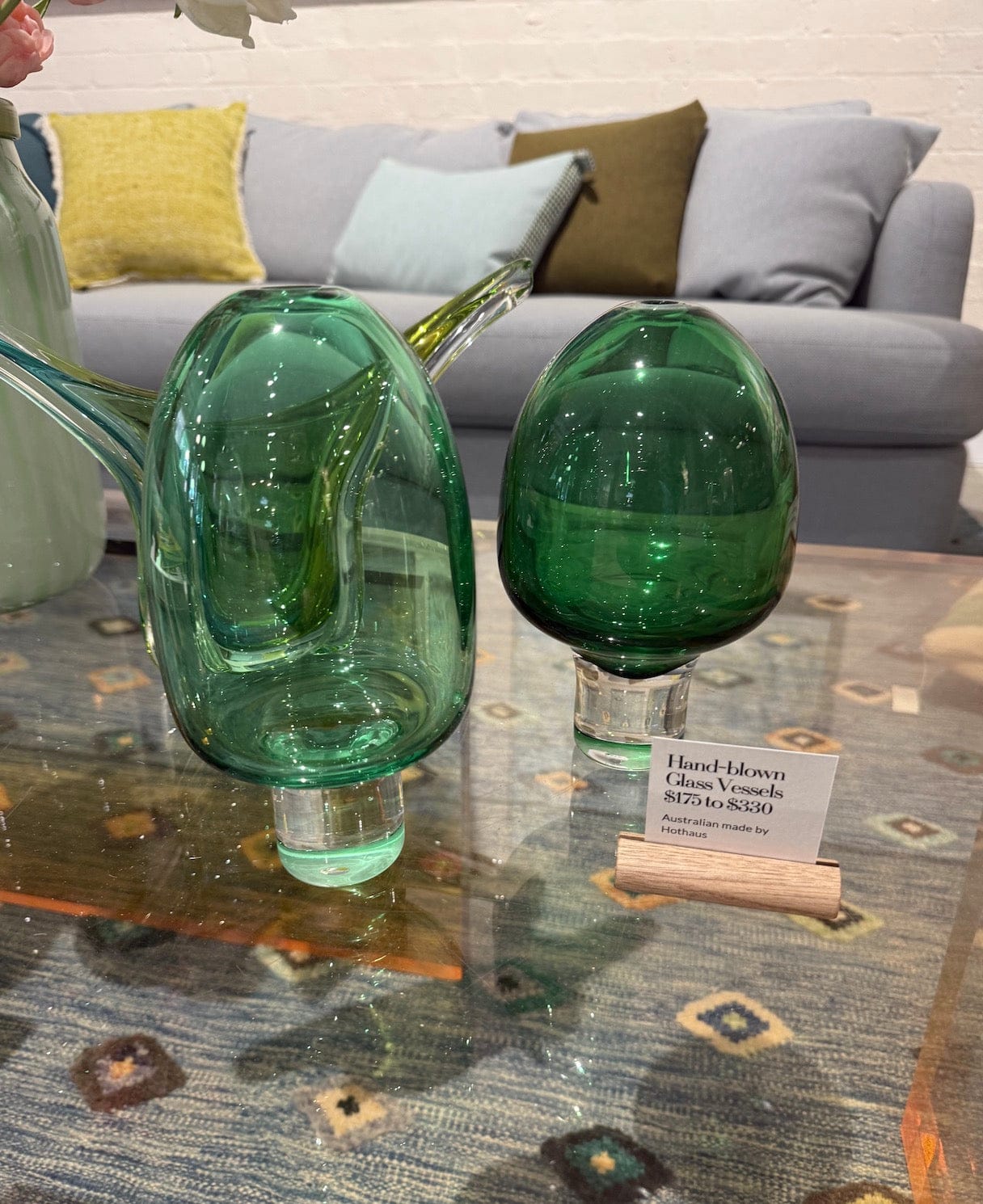 Yumemiru Glass Vessel Medium - Green