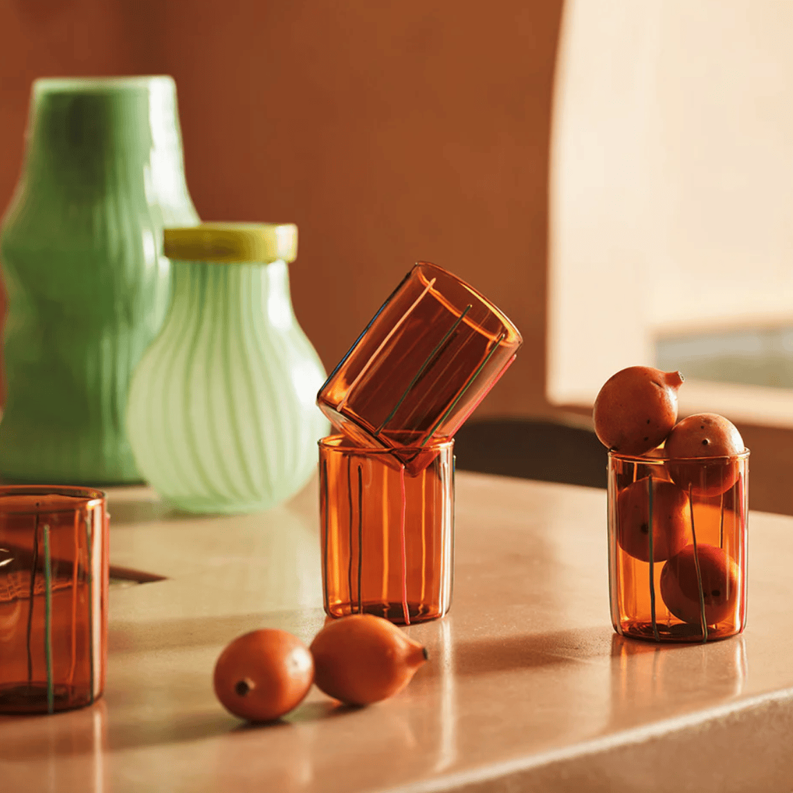 Frances Small Vase - Green-Vases & Vessels-KAS-Greenhouse Interiors Pty Ltd