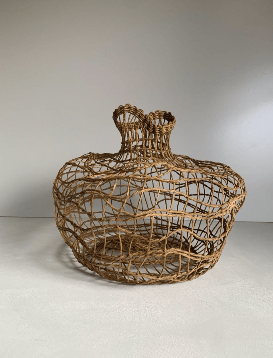 Woven Vase In Natural Brown