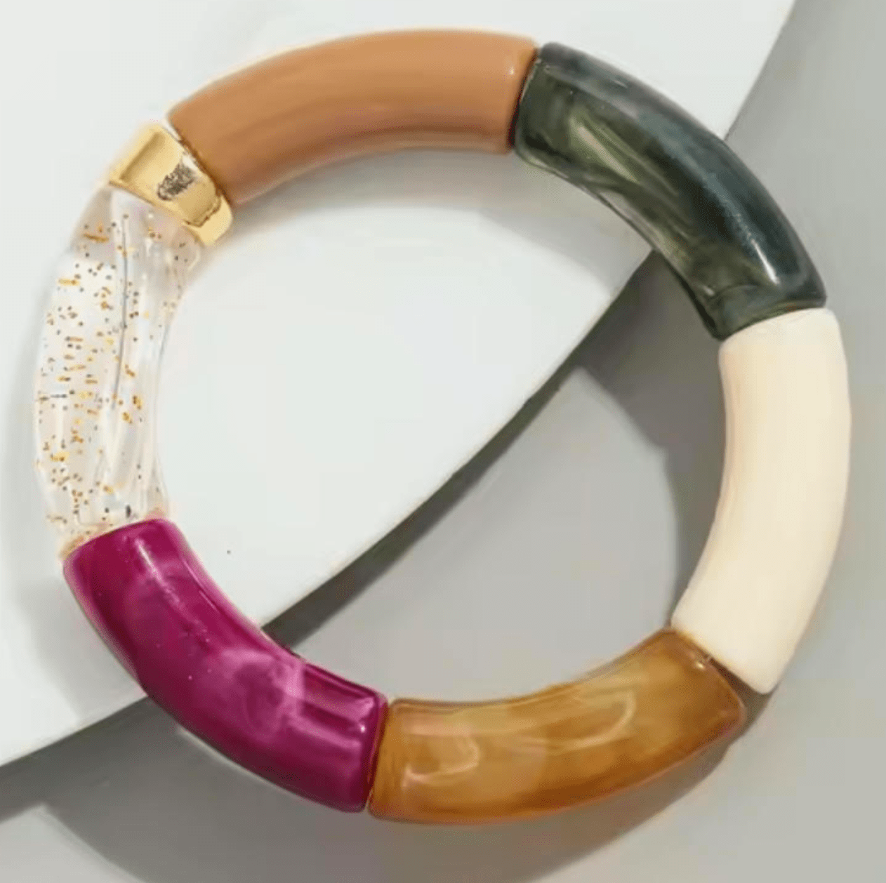 Lillian Bracelet - Magenta & Olive