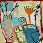 Still Life With Too Many Pot Plants - Original Art