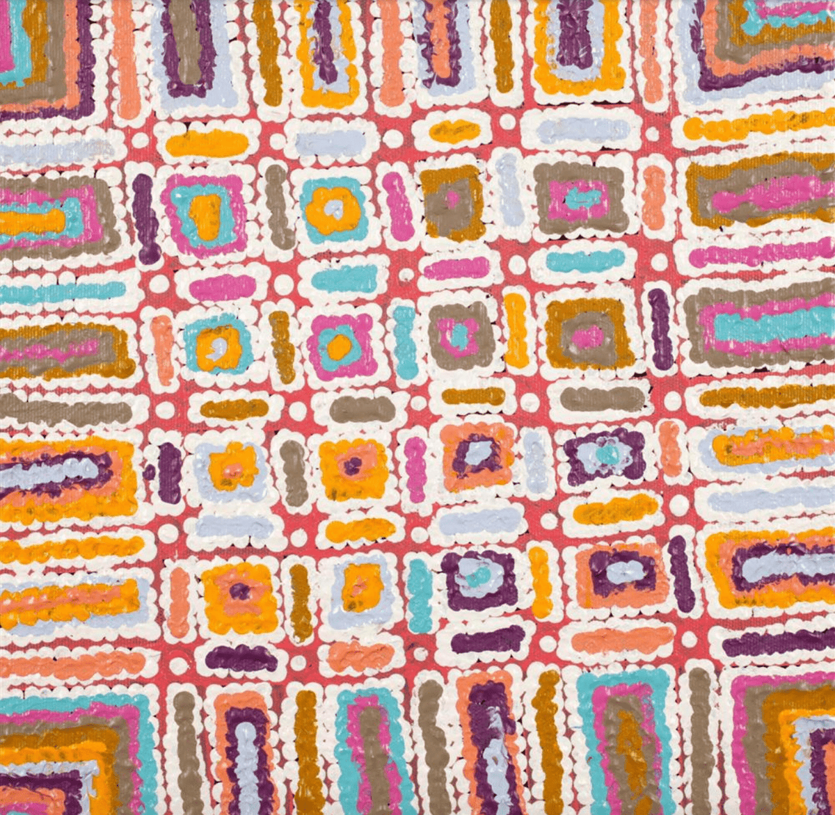 Ngapa Jukurrpa (Water Dreaming) - Puyurru (30 x 30cm) - Original Art