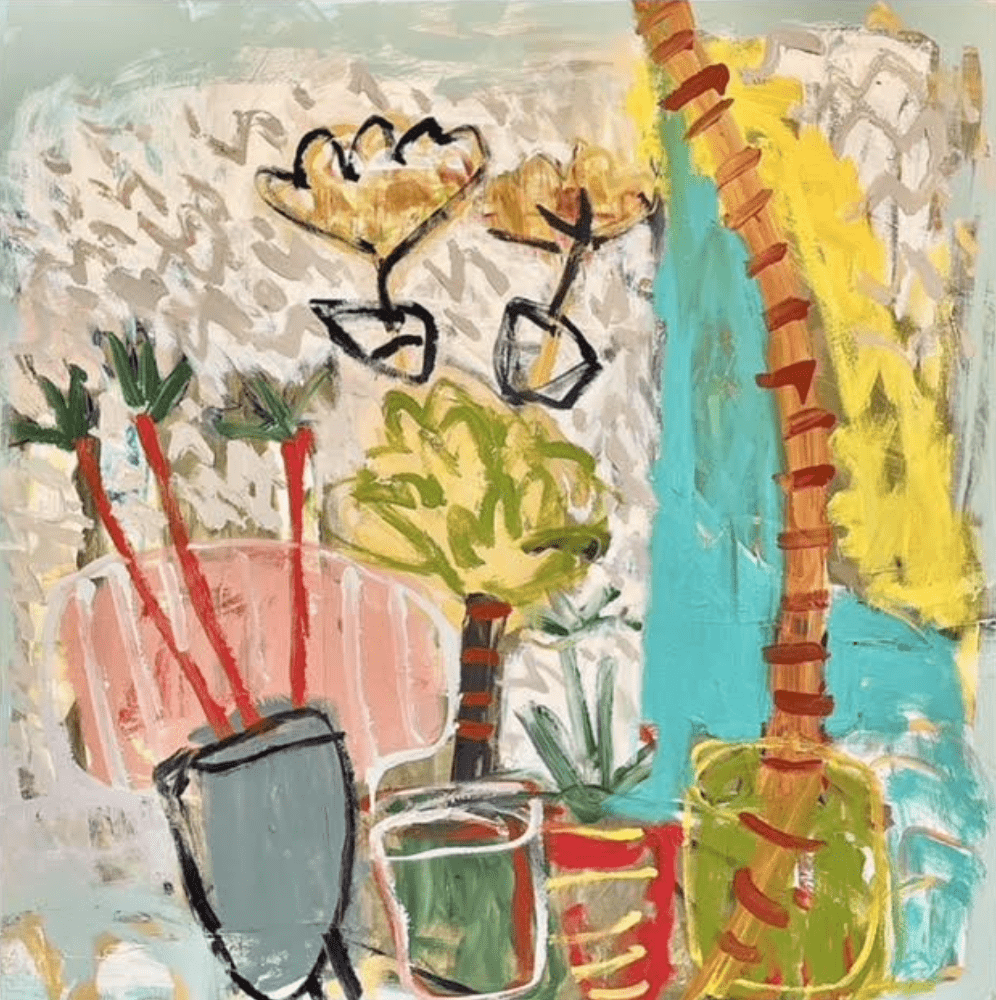 House Plants with Snake Lilly - Original Art