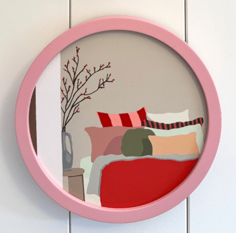 Red Blanket Grey Vase - Original Artwork