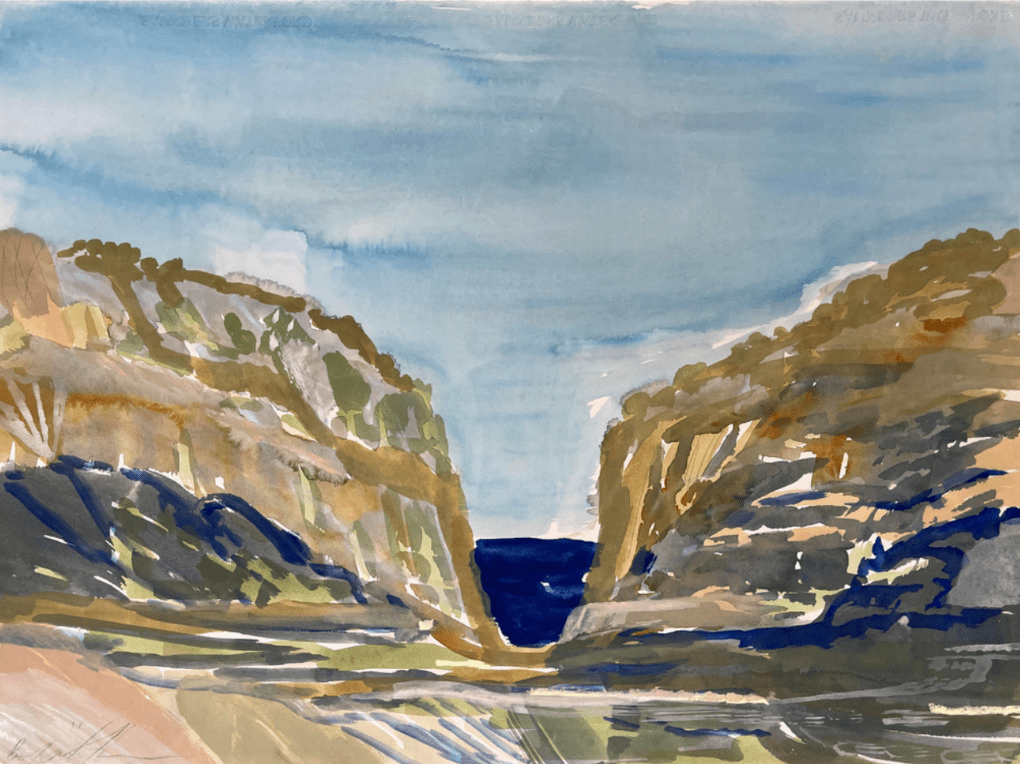 Coastal Dive In Deep Blue - Original Art