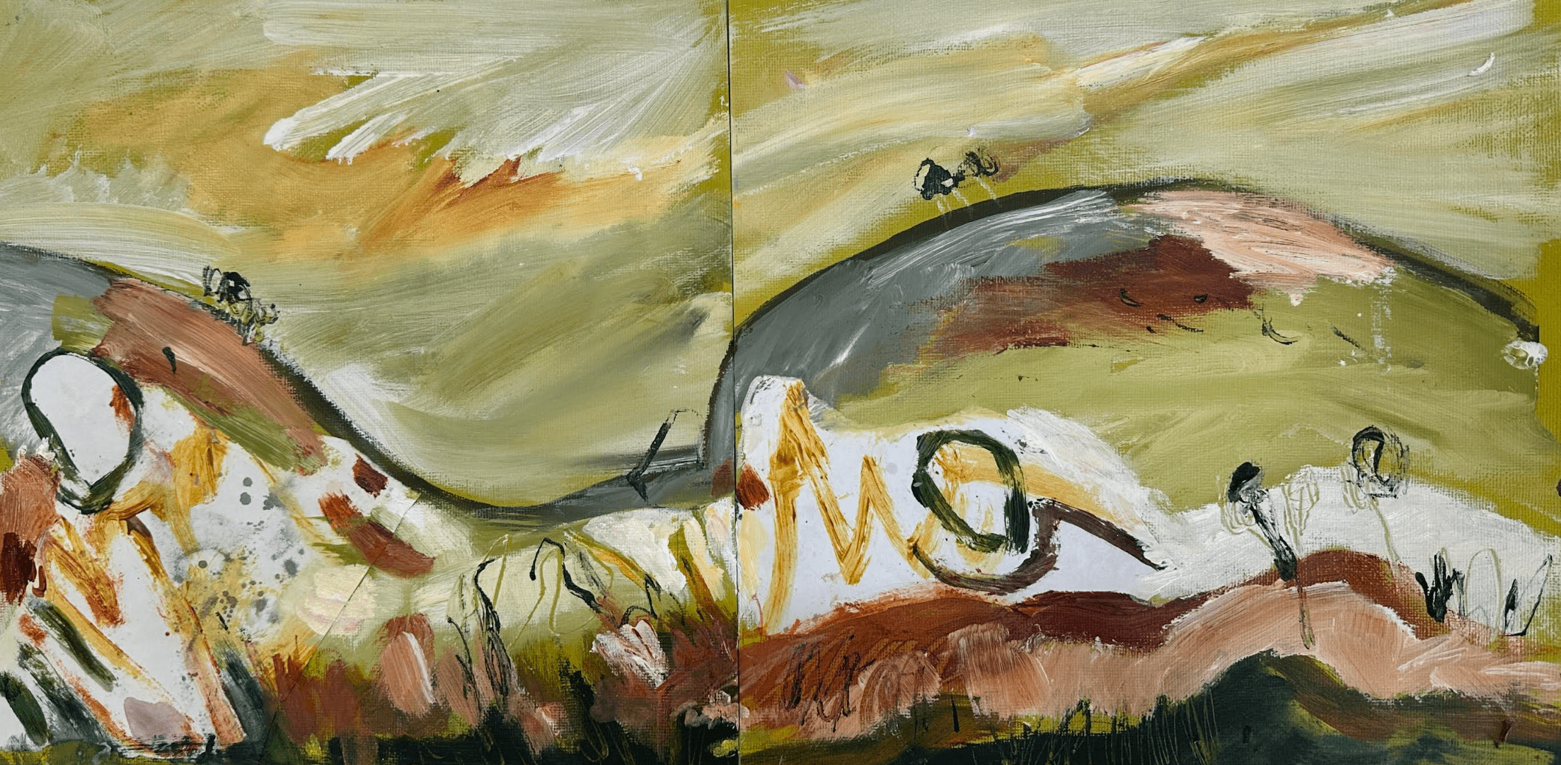 Hills Are Alive (Diptych) - Original Art