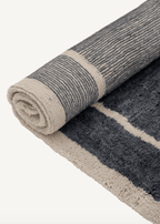 Tempest Steel Blue Washable Wool Fine Cut Pile Rug