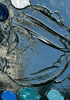 Dark Green Dot Impasto - Original Art