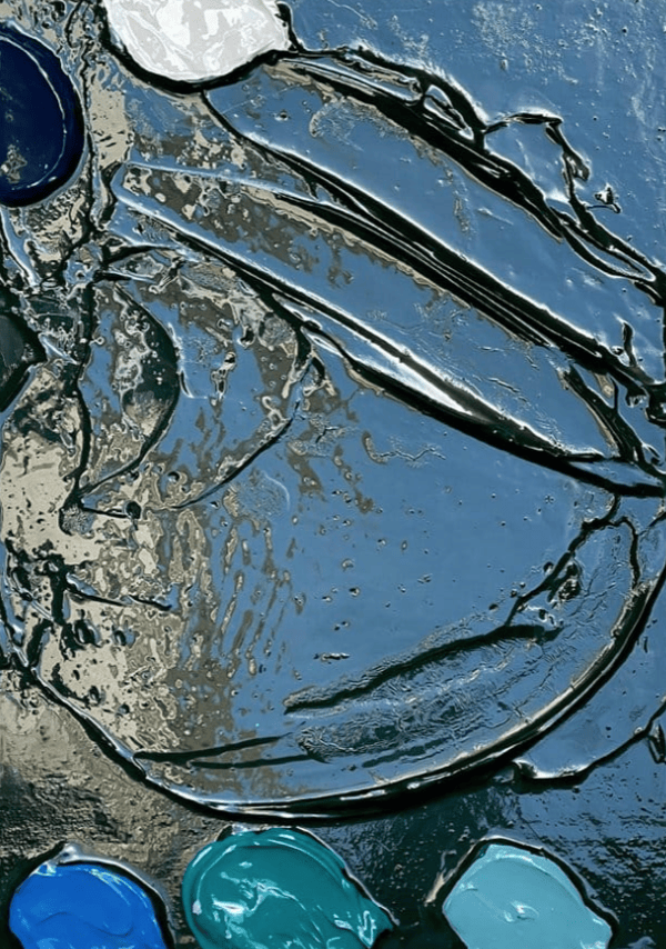 Dark Green Dot Impasto - Original Art