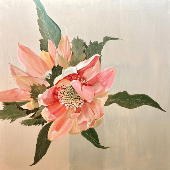 Waratah On Sage - Original Art-Original Art-Nay Bellamy-Greenhouse Interiors Pty Ltd