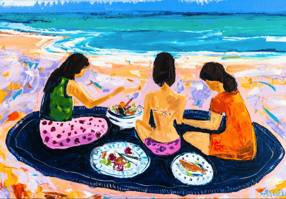 Beach Picnic - Original Art-Original Art-Angela Hawkey-Greenhouse Interiors Pty Ltd