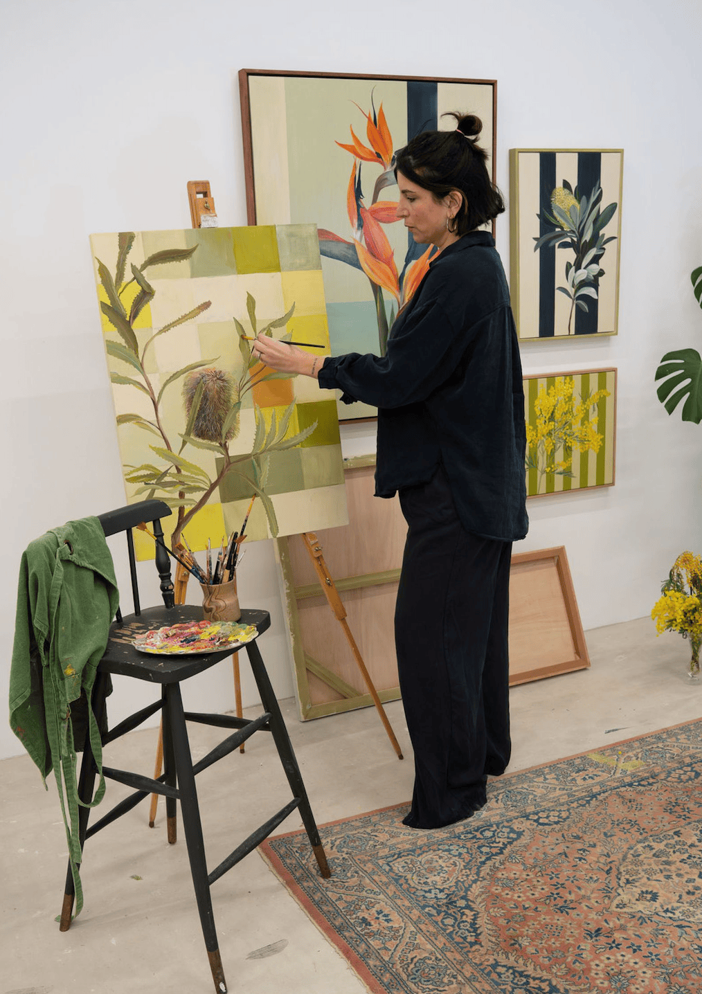 Banksia In Patchwork Light - Original Art-Original Art-Nay Bellamy-Greenhouse Interiors Pty Ltd