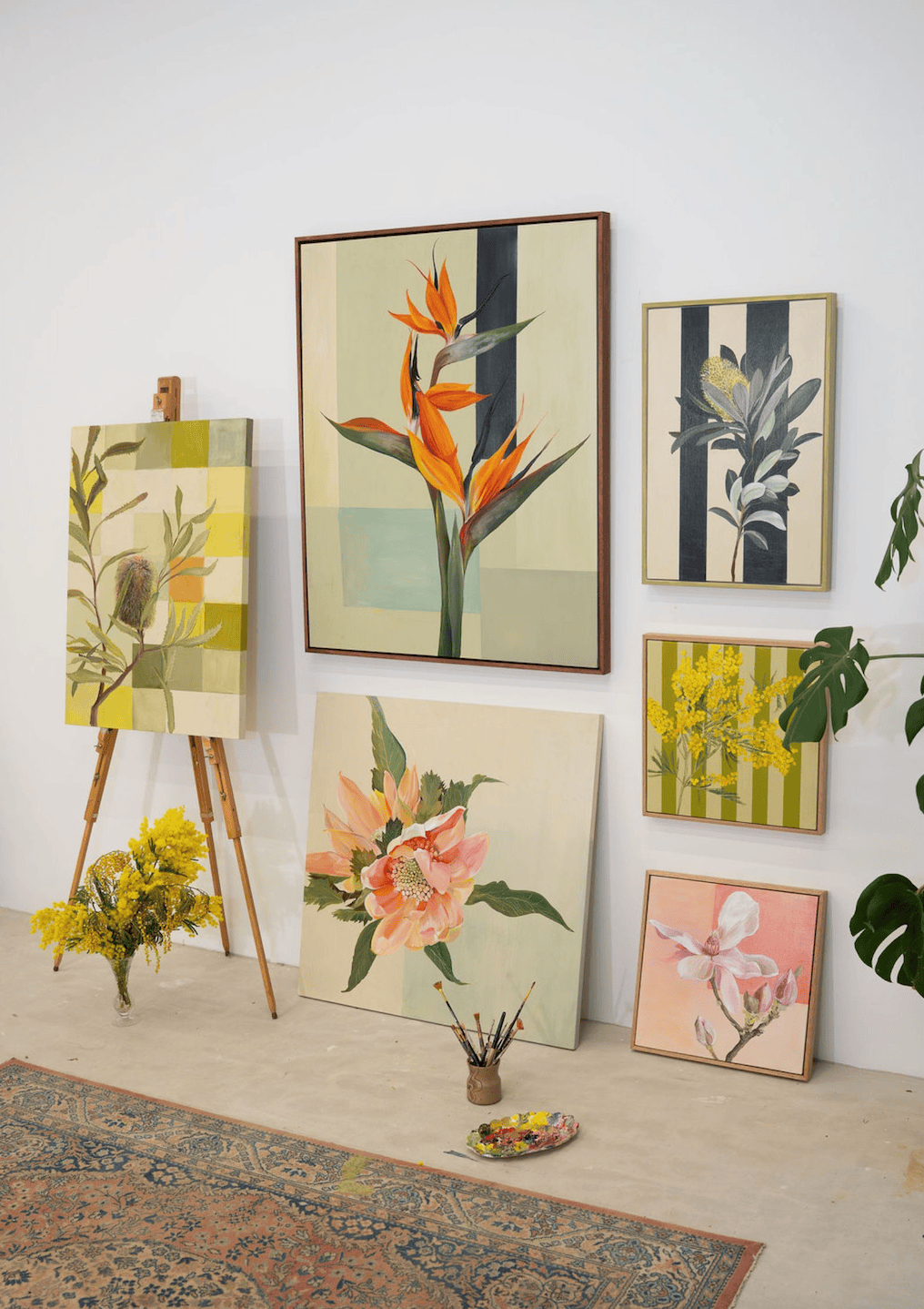 Banksia In Patchwork Light - Original Art-Original Art-Nay Bellamy-Greenhouse Interiors Pty Ltd