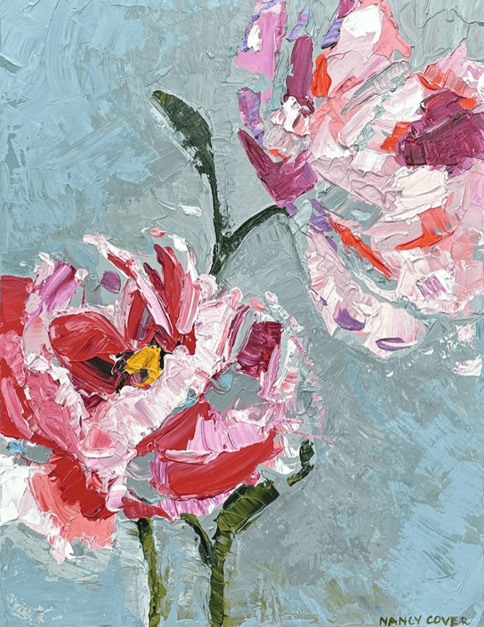 Compassion Peonies - Original Art-Original Art-Nancy Cover-Greenhouse Interiors Pty Ltd